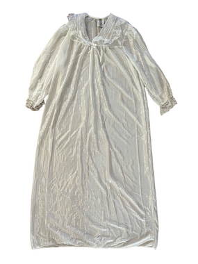 Vintage Sears Tradition White Pleated Maxi Nightgown Made in Canada L